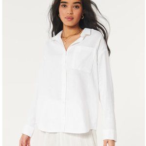 Hollister Oversized White Button Down Shirt